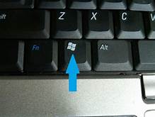 Location of the windows button on the computer keyboard