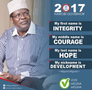 Miguna Miguna vied for the Nairobi gubernatorial seat in 2017