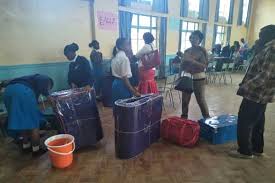 File Photo- Form ones report to school. The over one million 2018 KCPE candidates are expected to get places in form one as the Ministry of Education Launches the form one selection exercise next week