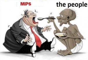 Cartoon (Courtesy)- The ever unsatisfied MPs