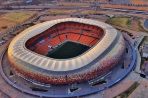 Aerial view of a soccer Stadium in South Africa. CAF may grant South Africa hosting rights for AFCON finals next year, 2019