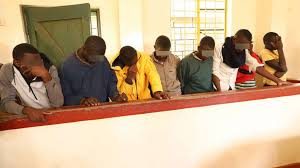 The arrested Ambira boys when they appeared before the court, last week. The boys will be freed as there is no evidence to indiscriminate them