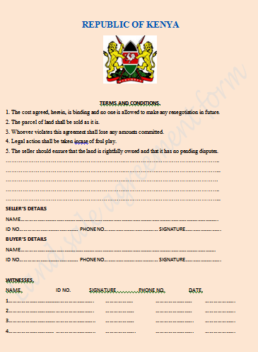 Land sale agreement form 2
