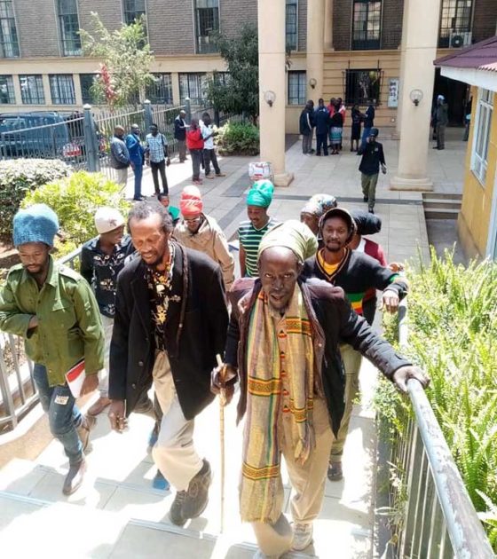 The Rastafarians. Makeda Ndida, family and members of the Rastafarian Religion make their way to Court on Friday September 13, 2019. The High Court ruled that Rastafarian is a Religion and its members should not be compelled to shave their long hairs.