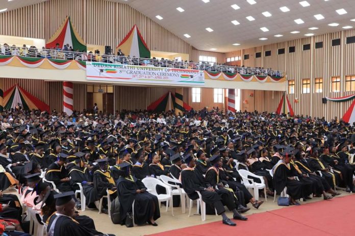 A past graduation ceremony at Dedan Kimathi University.