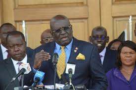 Education Cabinet secretary George Magoha. He says Kenyans must be ready to change their behaviour if schools are to be reopened in order to keep the covid-19 disease at bay.