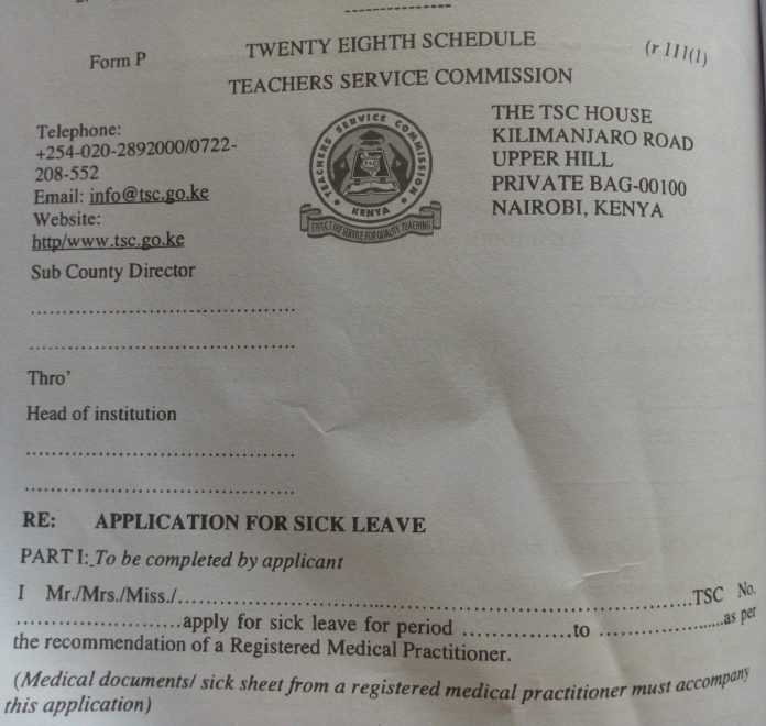 APPLICATION FOR SICK LEAVE APPLICATION FOR SICK LEAVE