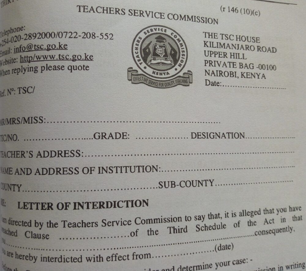 LETTER OF INTERDICTION