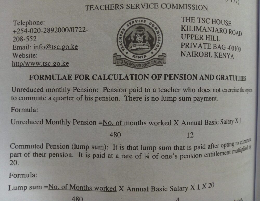 PENSION CALCULATION FORMULA