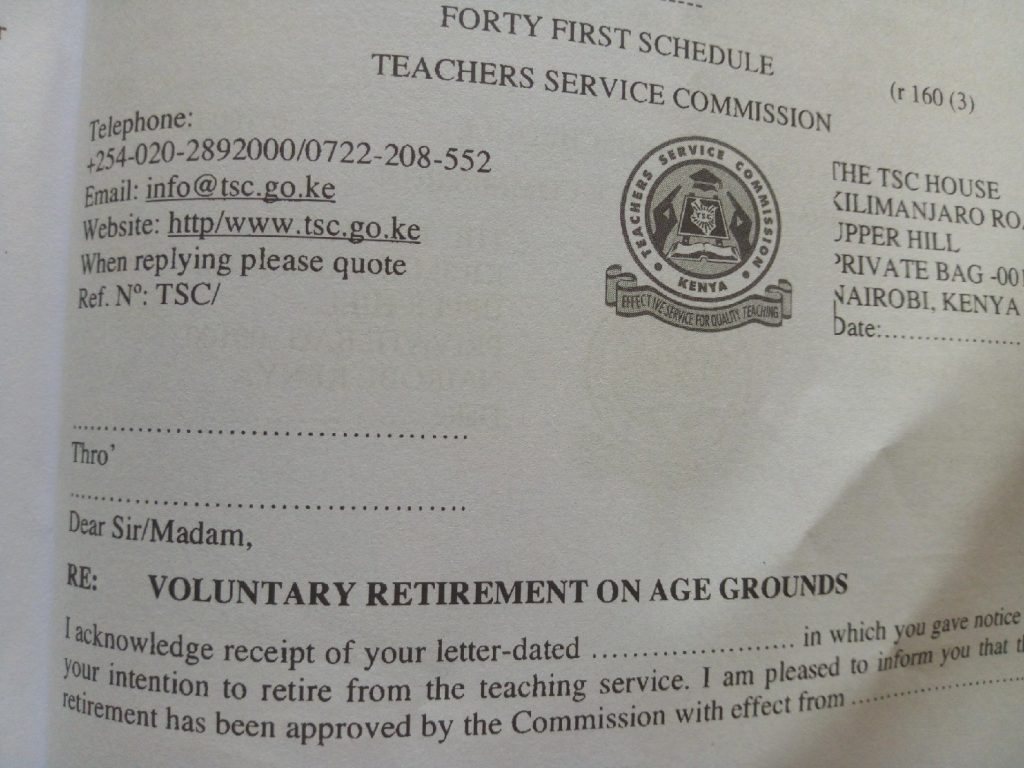 VOLUNTARY RETIREMENT ON HEALTH GROUNDS