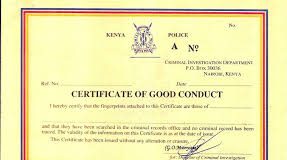 Certificate of good conduct
