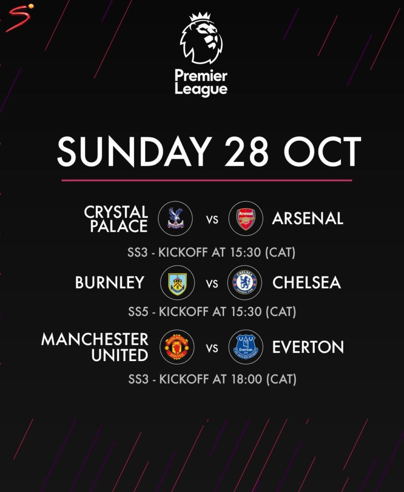 Read more about the article English Premier league fixtures and TV Schedule for Sunday, 28.10.2018