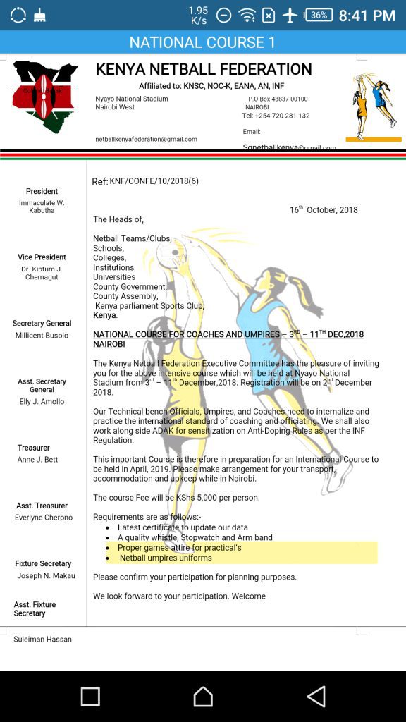 KNF National Training Course 2018