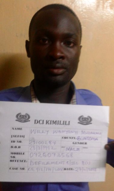 Mr. Willy Wanyoni of Moi Girls Kamusinga after his arrest for defiling a student at the school