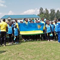 Rwanda's participants and officials during a match past at the opening ceremony of the 2018 FEASSSA games. Rwanda hosted this year's games at Musanze City.