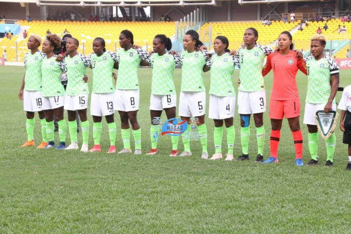 Nigeria's women soccer team, the Super Falcons. They retained the AWCON trophy after beating South Africa 4-3 on post match penalties Nigeria's women soccer team, the Super Falcons. They retained the AWCON trophy after beating South Africa 4-3 on post match penalties