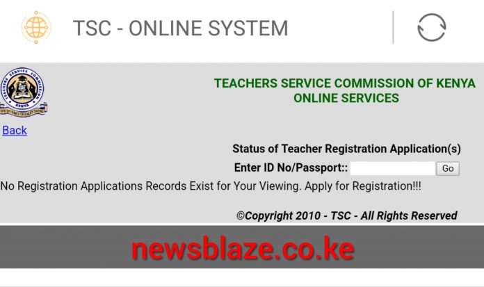 TSC Online portal for checking registration status TSC Online portal for checking registration status