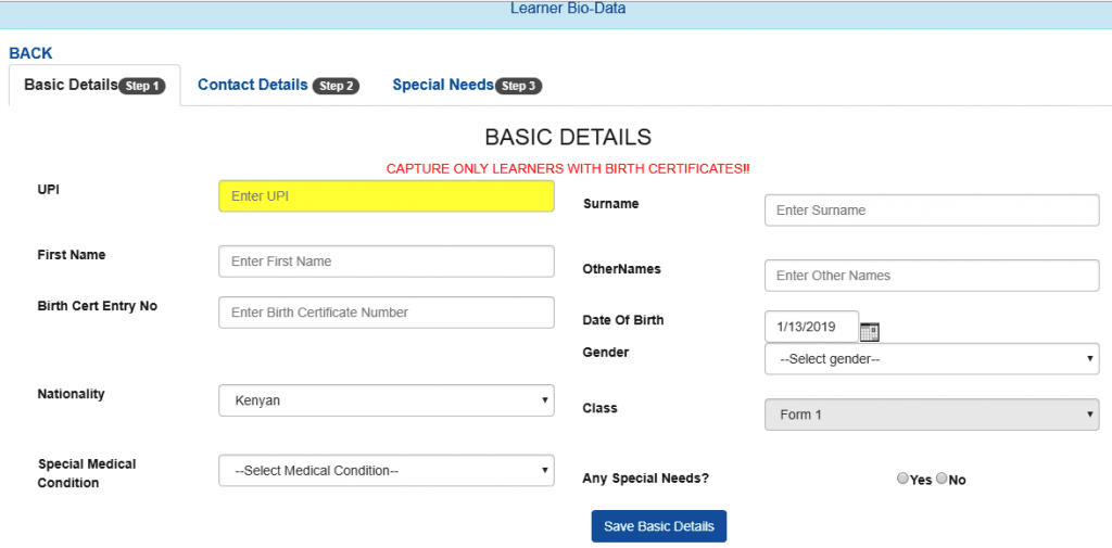 How to update the Learner's Bio Data on NEMIS