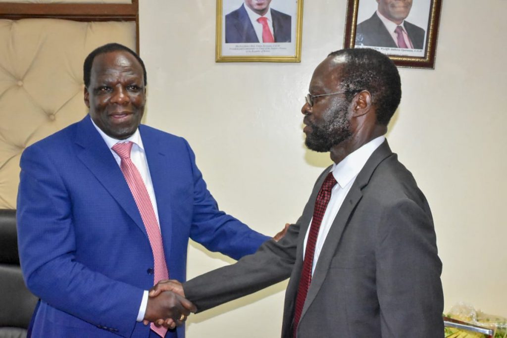 Kakamega governor, Wycliffe Oparanya- Left, with his Kisumu County counterpart, Anyang' Nyong'o. Oparanya has been elected the new chair to the Council of Governors