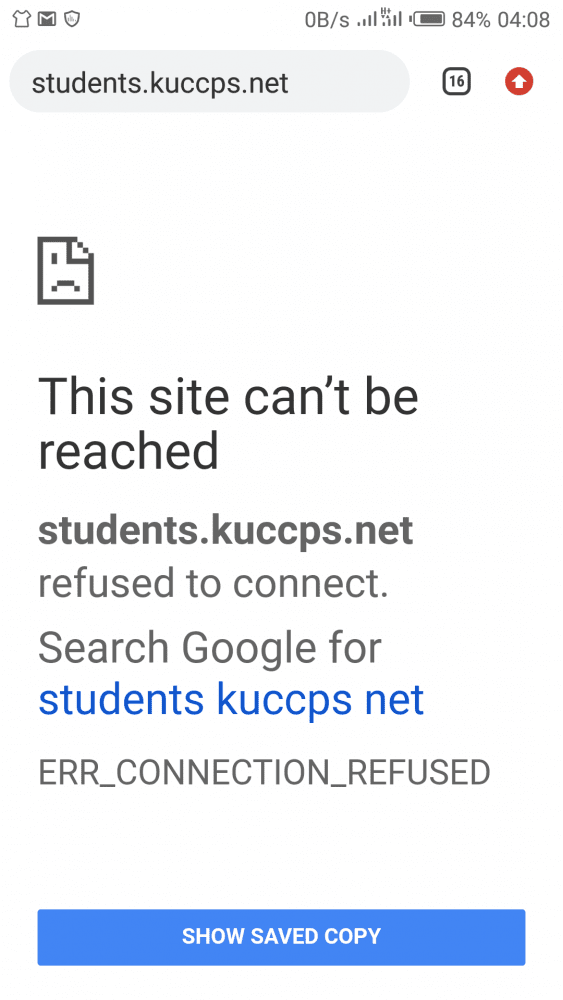 The KUCCPS online portal. The portal has been experiencing a downtime since it is under maintenance.