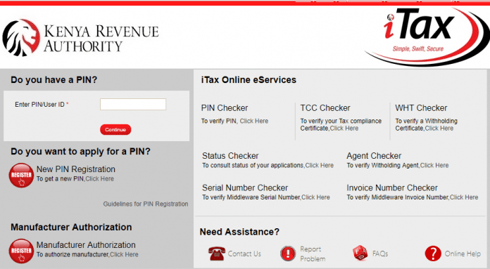 The I- tax portal. The online platform used to file the 2018 KRA tax returns