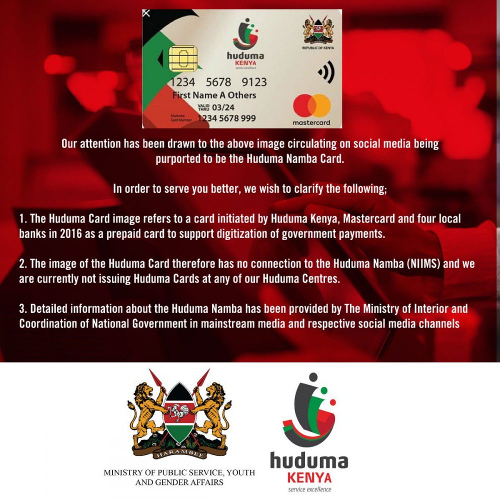 Huduma number Registration, NIIMS
