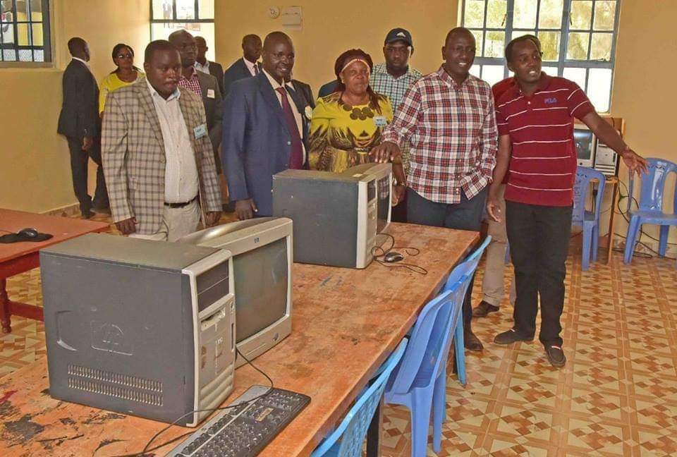 The Deputy president castigated for donating ‘old school’ computers to girls’ school ( Photos)