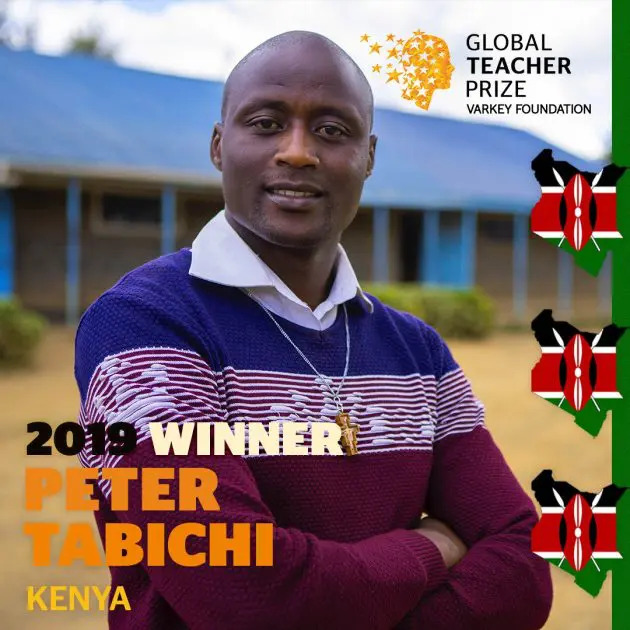 Mr Peter Tabichi from Kenya. The winner of the 2019 Global Teacher Prize Award.