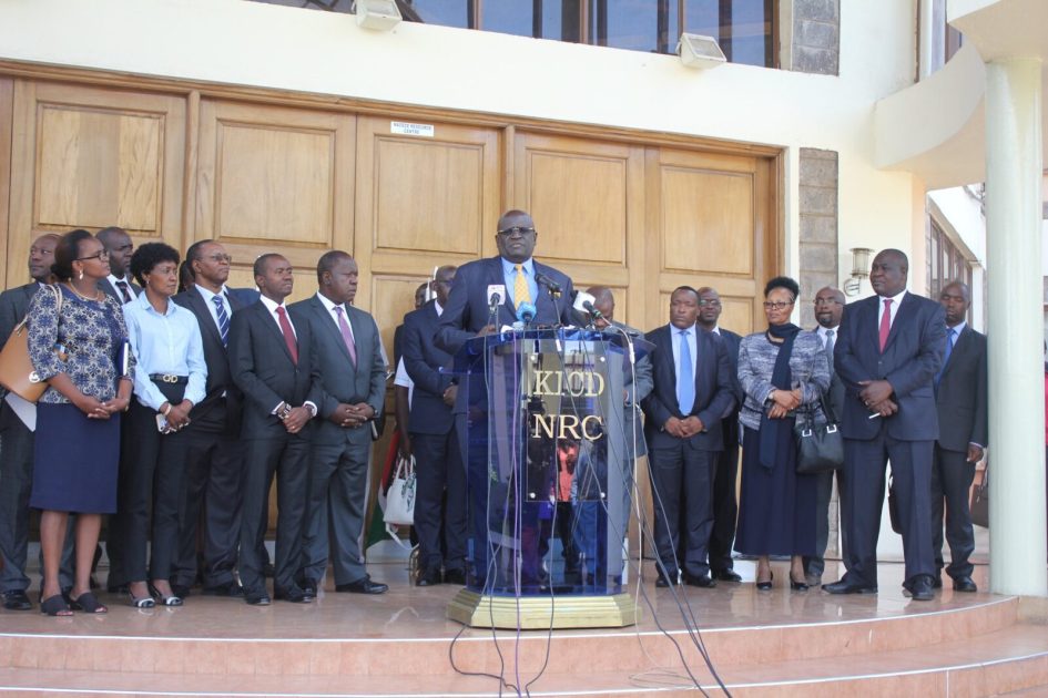 Education Cabinet Secretary, Prof George Magoha, meets with TSC boss, Interior and ICT Cabinet Secretaries- Report on what they discussed