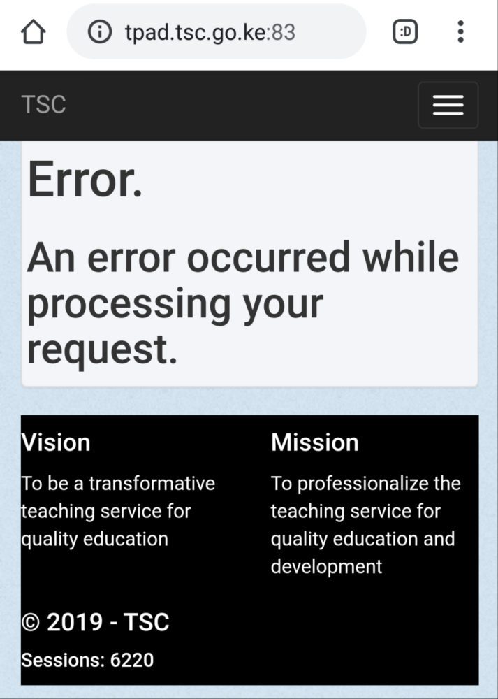 TPAD portal experiences run time errors.