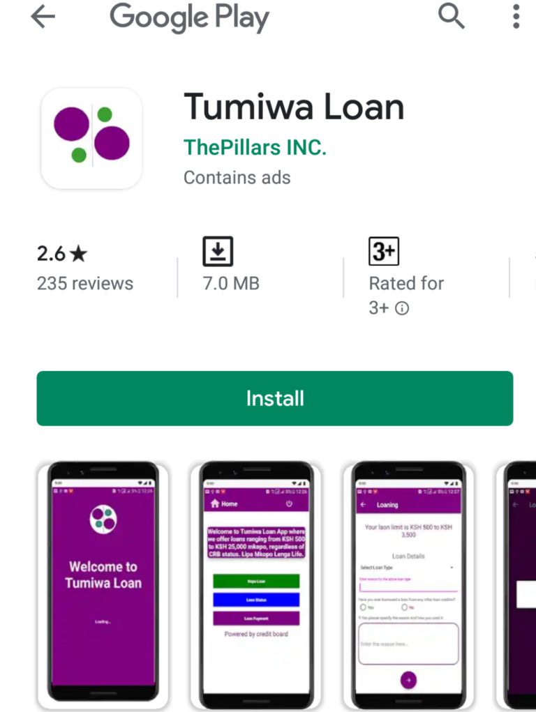 Fast and Cheap mobile loans to Mpesa: The Tumiwa loans and App