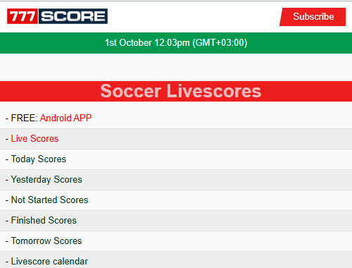 free livescore today