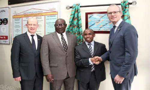 New Safaricom CEO Mr Peter Ndegwa ; Second from right.