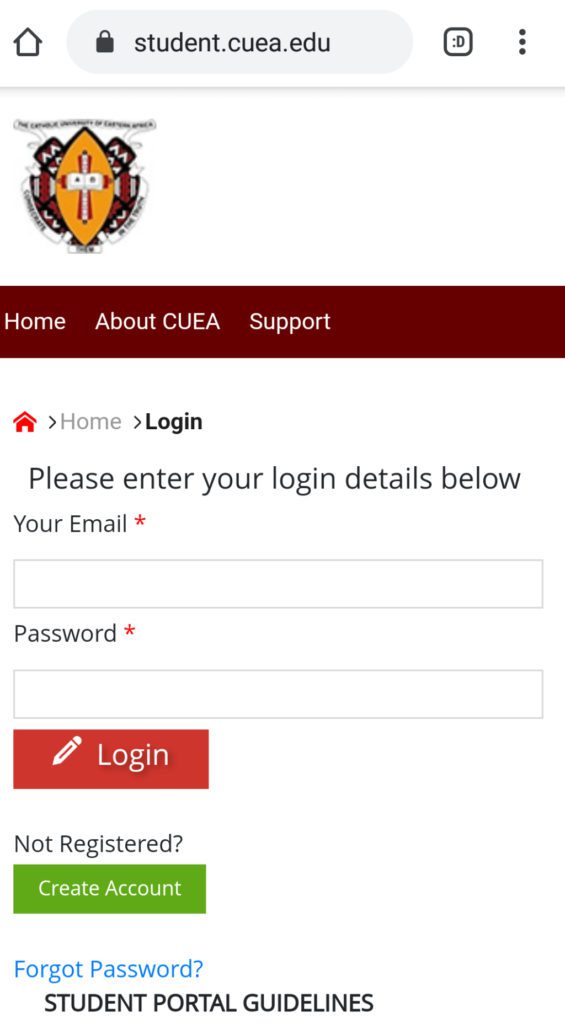 How to Log in to Catholic University Of Eastern Africa (CUEA) Students Portal, https://student.cuea.edu, for Registration, E-Learning, Hostel Booking, Fees, and Exam Results