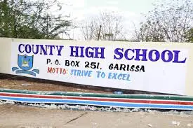 List of Sub County Secondary Schools in Garissa County; School KNEC Code, Type, Cluster, and Category.