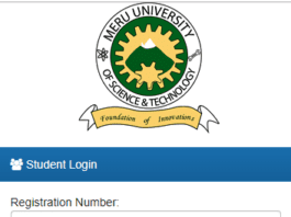 How to Log in to Meru University Students Portal, for Registration, E-Learning, Hostel Booking, Fees, Courses and Exam Results
