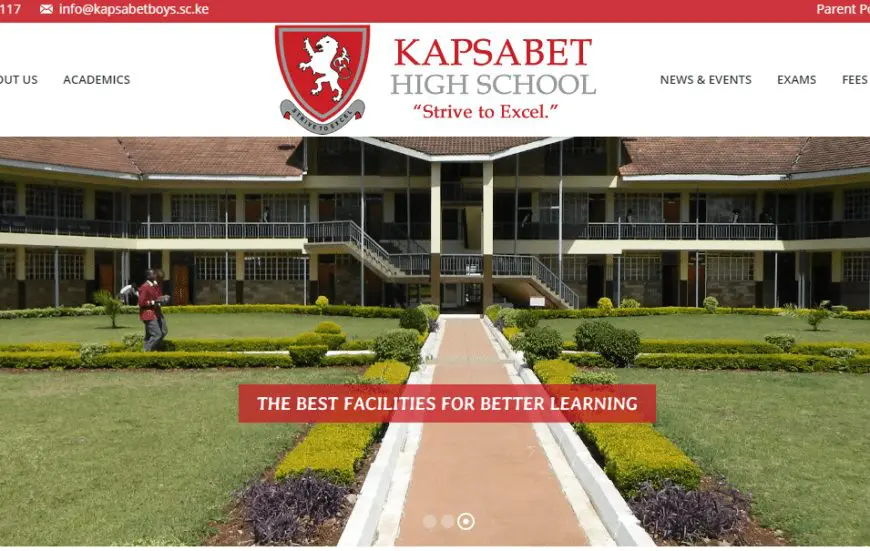 Complete guide on Kapsabet Boys' National School; KCSE Performance, Location, History, Fees, Contacts, Portal Login, Postal Address, KNEC Code, Photos and Admissions