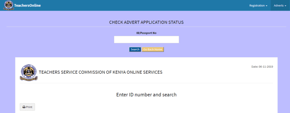 Status of applications and shortlisting for TSC Teacher Interns.