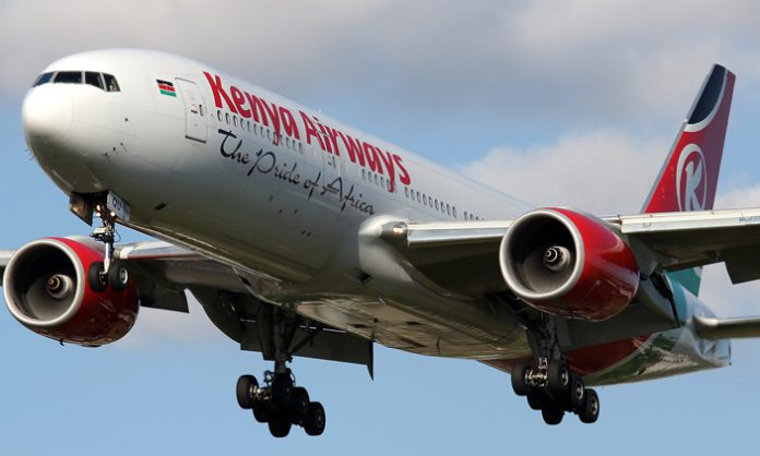 A plane belonging to Kenya Airways. A plane belonging to Kenya Airways.
