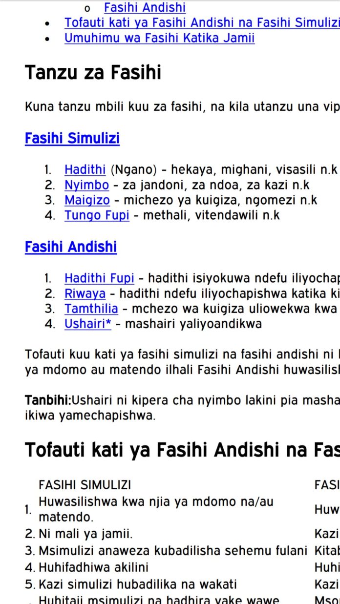 Free Kiswahili notes, schemes, lesson plans, Setbooks' guides, Fasihi notes, KCSE Past Papers, Termly Examinations, revision materials and marking schemes.