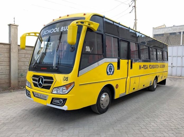 A school bus belonging to Mpesa Academy. The ministry of education is in the process of profiling all school buses in the country.