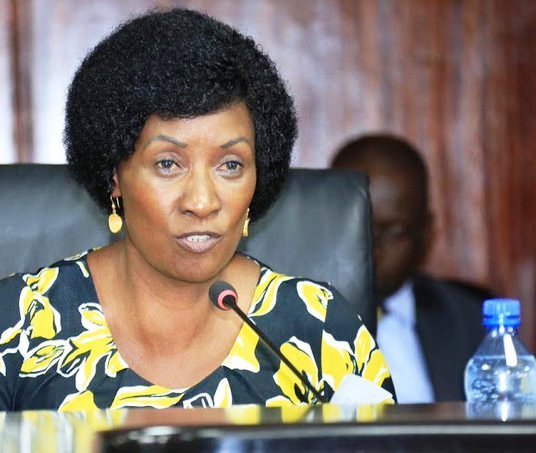 TSC Boss Dr. Nancy Macharia. The commission is urging teachers to contribute towards the covid-19 kitty.