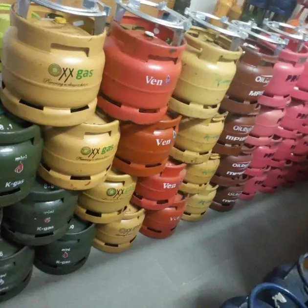Cooking gas cylinders.