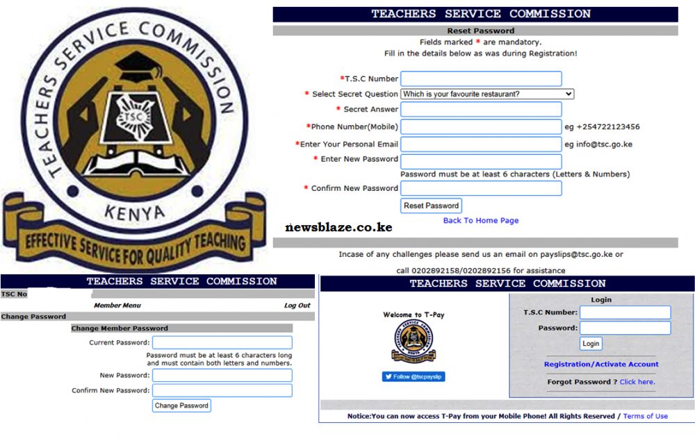 TSC payslips online. Register, download and print your payslip.