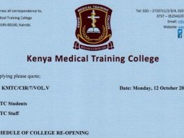 KMTC reopening dates.