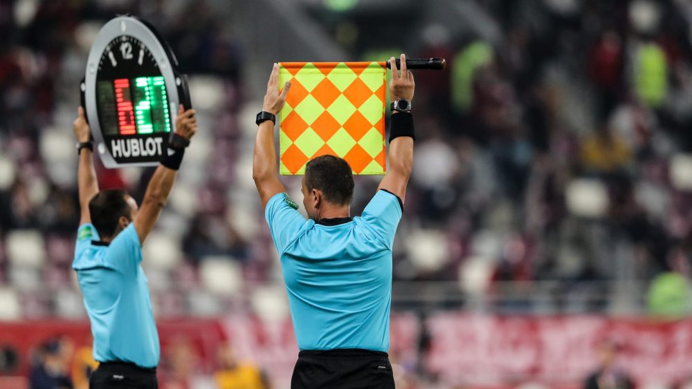A substitution opportunity at a past UEFA match.