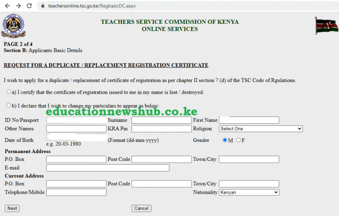 Replacing a lost TSC Registration Certificate. Here is the online procedure. Replacing a lost TSC Registration Certificate. Here is the online procedure.