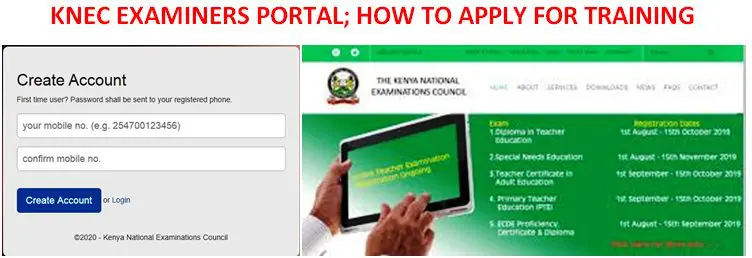 KNEC examiners training portal and application procedure.