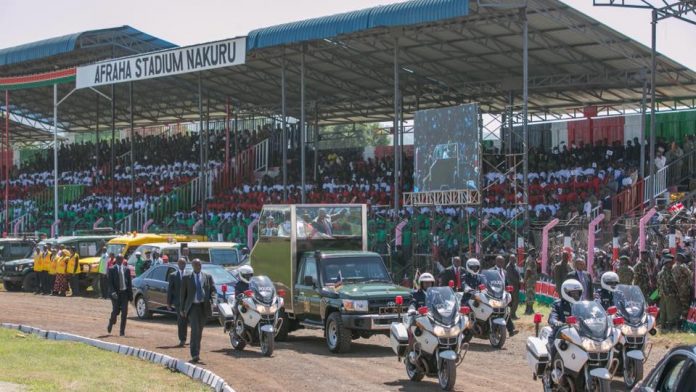 Afraha Stadium in Nakuru County. Afraha Stadium in Nakuru County.