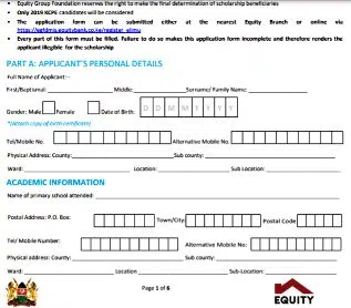 The Elimu Scholarship Application Form 2021 The Elimu Scholarship Application Form 2021